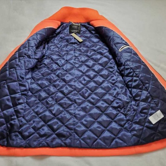 New 8P J Crew neon tangelo lodge coat - Picture 3 of 10